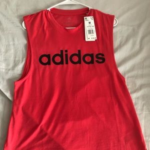 Adidas high/low with high neck tank